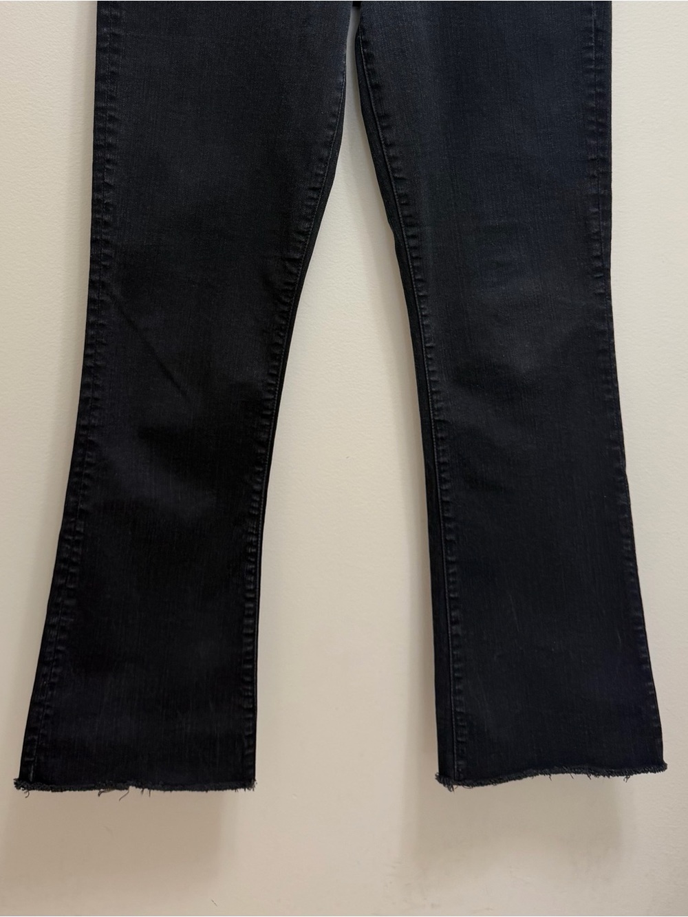 MOTHER The Hustler Ankle Fray Jean High Rise Frayed Hem in Not Guilty Black 27 - Picture 6 of 11